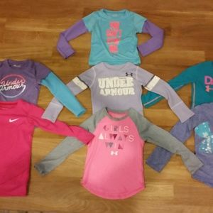 Girls Sz 4 Nike UA lot of 7 L/S tops